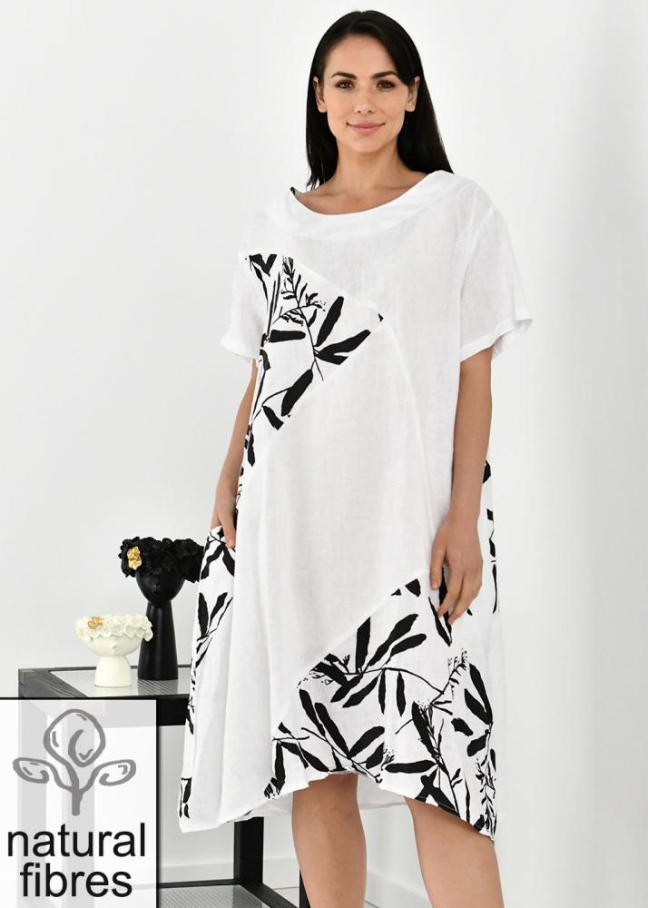 Cali&Co Linen Carly Dress - White - $109.99 : Esteems Boutique, Mature ...