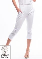 Orientique Cotton Bengaline Capri Pant - White