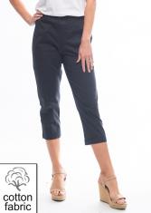 Orientique Cotton Bengaline Capri Pant - Black