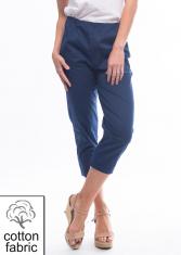 Orientique Cotton Bengaline Capri Pant - Navy