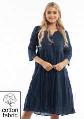 One Summer Cotton Vera Dress - Navy