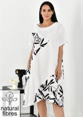 Cali&Co Linen Carly Dress - White